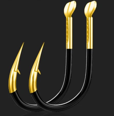 Reinforced Black Nickel Pipe Barbed Hooks For Iseni Fish Hooks double slots Saltwater Fishing Freshwater Fish Hooks