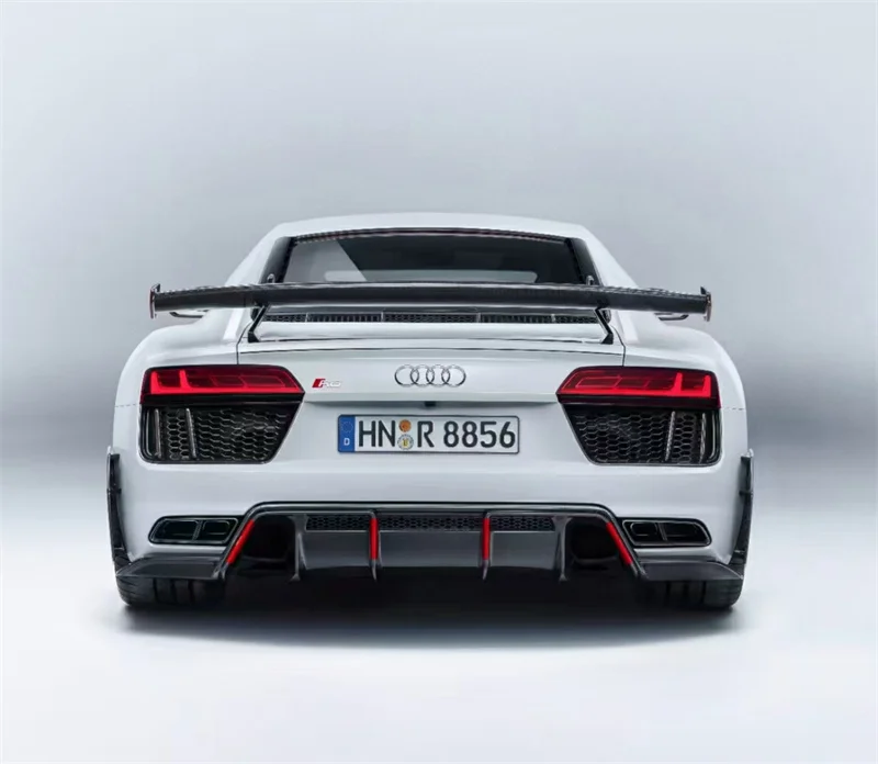 for Audi R8 high-quality p style, dry carbon fiber front lip, front bumper, splitter, side skirts, rear diffuser, rear
