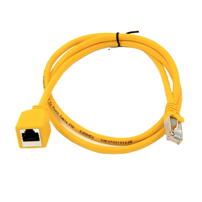 Yellow 8P8C FTP RJ45 Male to Female Ethernet Extension Cable for Local Area Network LAN