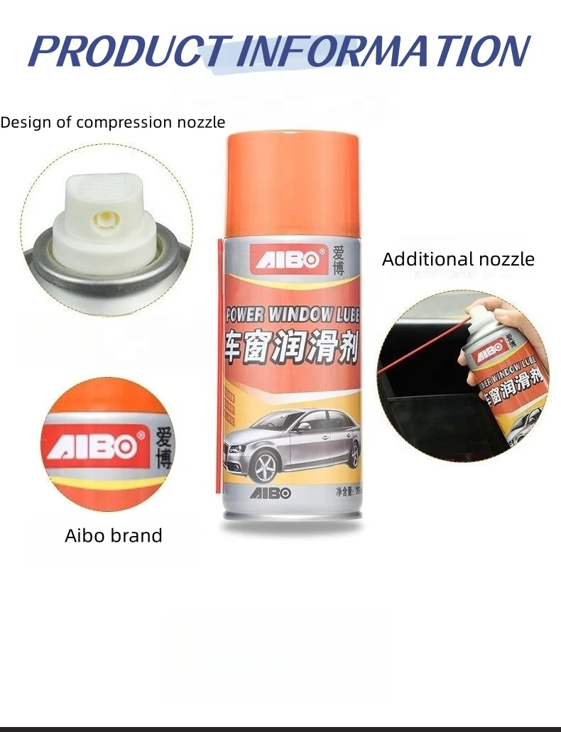 Aerosol 360ml Hot Sale Auto Glass Anti Rust Car Window Lubricant Spray