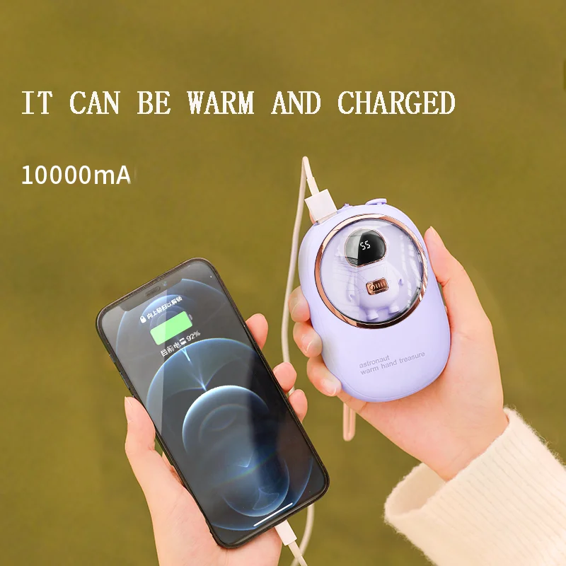 2 in 1 Cute Winter Heating Pocket Hands Warmers Rechargeable USB Power Bank Space Capsule astronaut Hand Warmer Heater