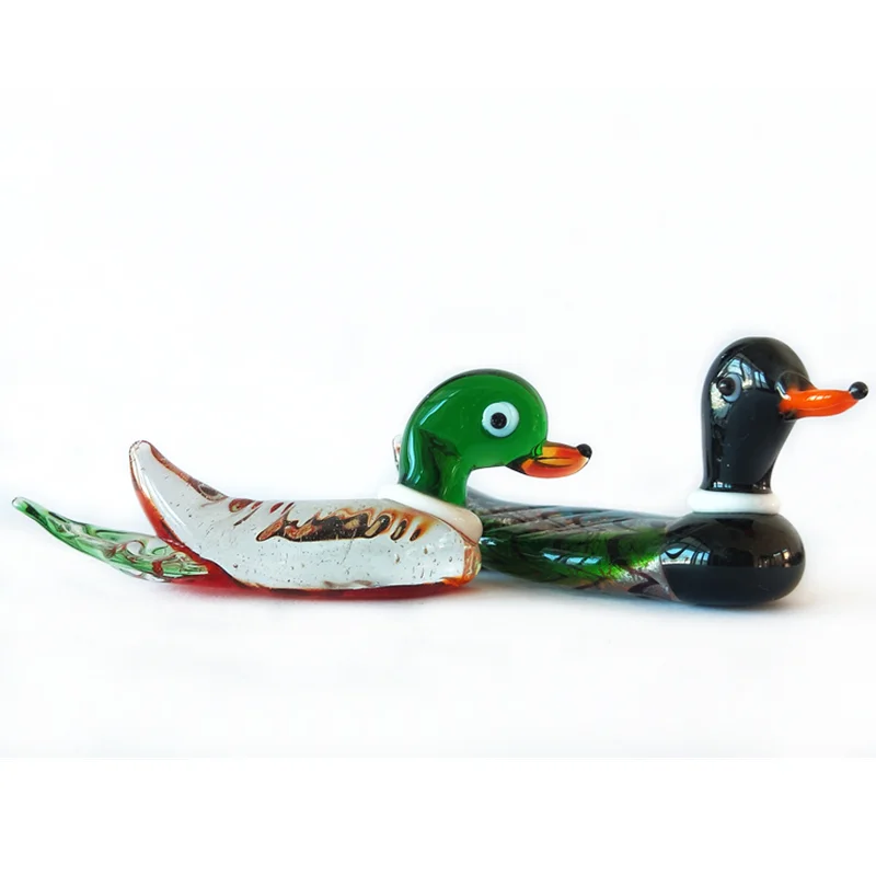 
Cute colorful handmade murano glass duck glass animal figurine 