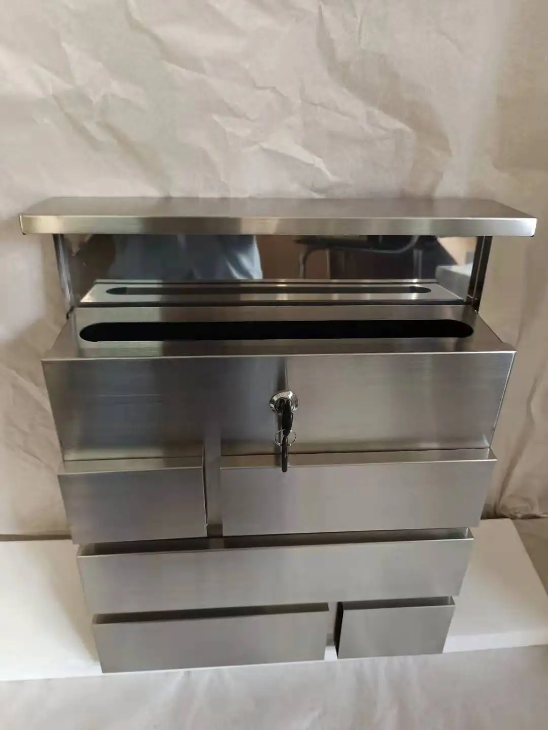 Outdoor street modern mailbox sturdy stainless steel delivery box key lock letter box