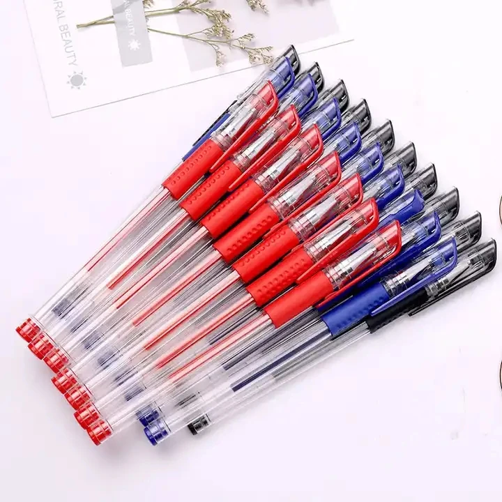 Wholesale Cheapest gel pen Custom with logo 0.5mm blue gel pens  black red colour gel pen