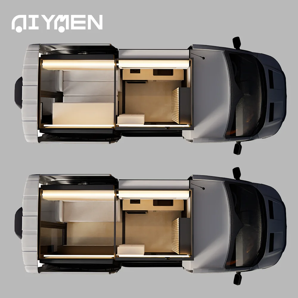 Vancubic Custom Mercedes Sprinter Box Camper Van Conversion Kit Lights Double Cabin with Capsule Units Camping Furniture