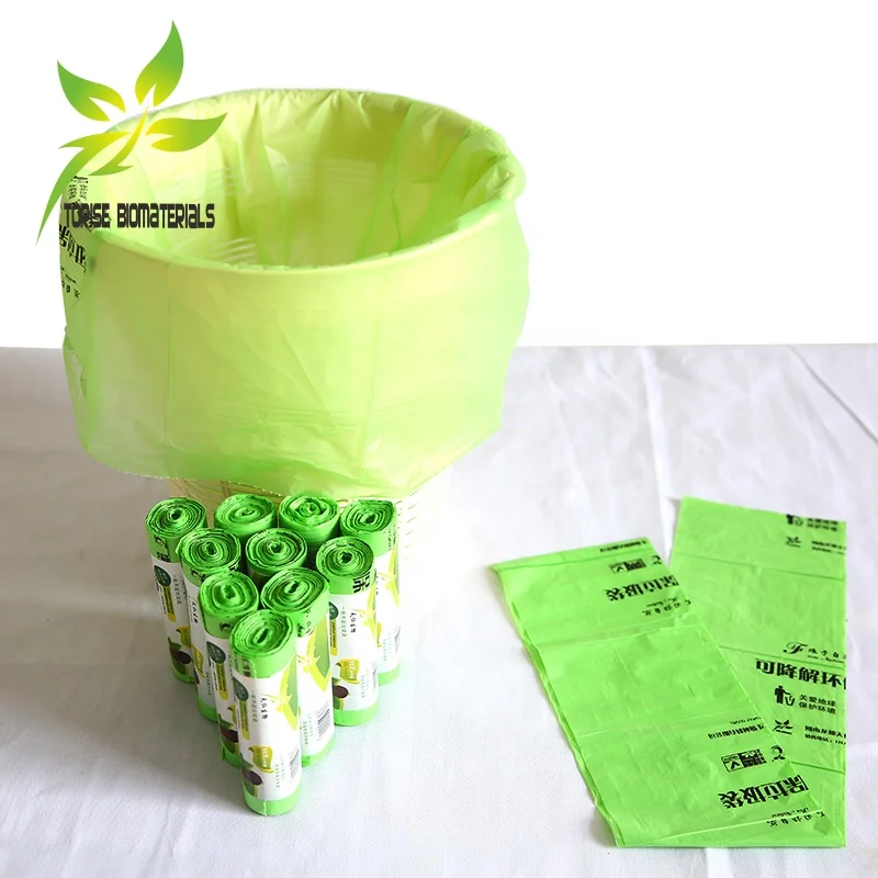 EN13432 Certified Custom Design Printed Biodegradable Compostable PLA Construction Garbage Bag Made Bio Cornstarch Based Plastic
