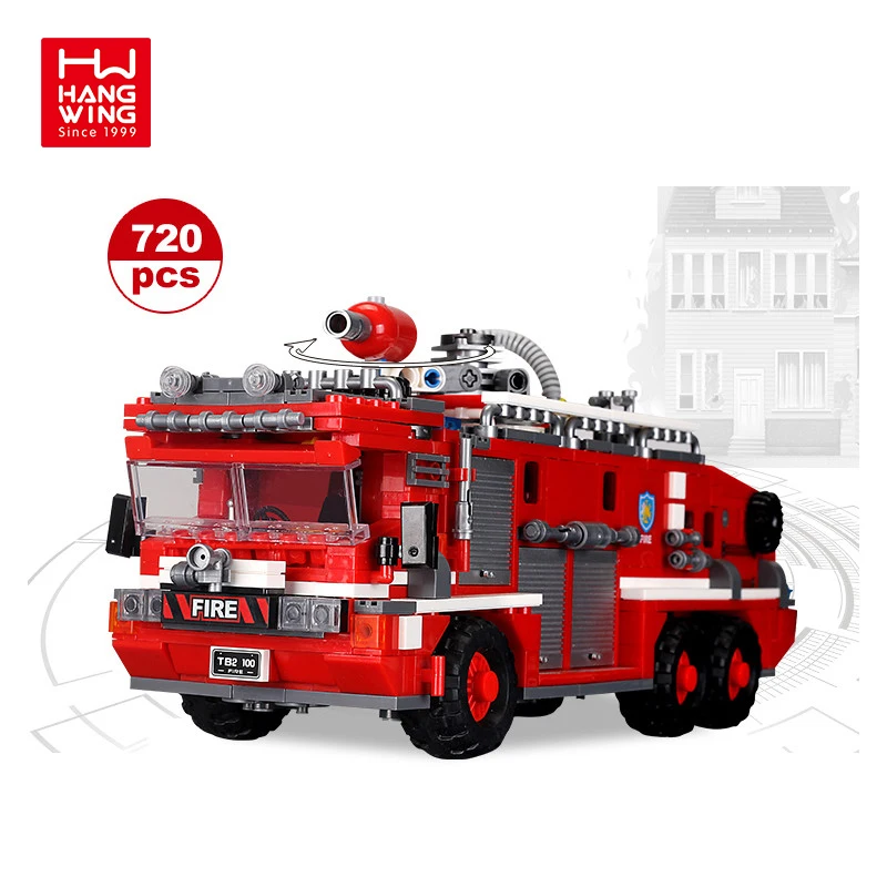 767PCS Blocks Education Diy Bricks Airport Fire Truck Building Block Sets Toys Car For Kids
