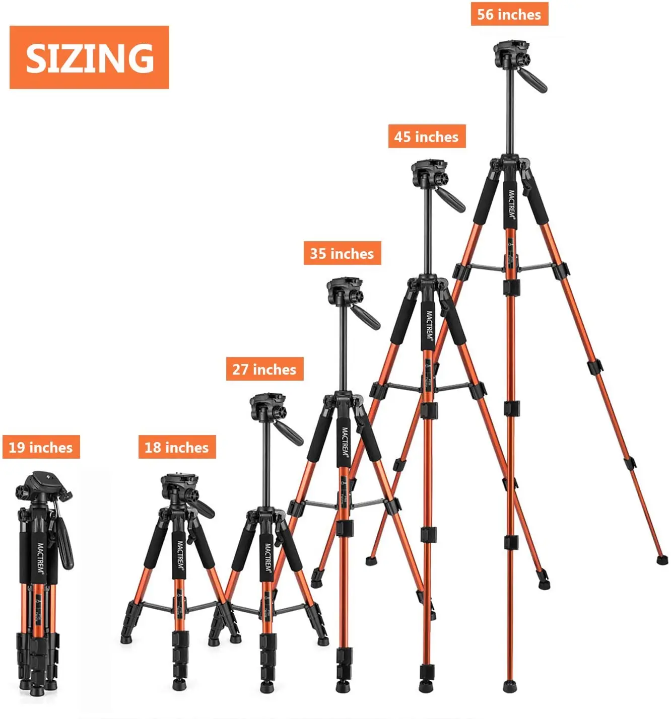 
Super Lightweight and Reliable Stability Ball Head Tripod Detachable Monopod with Carry Bag (Orange) 62