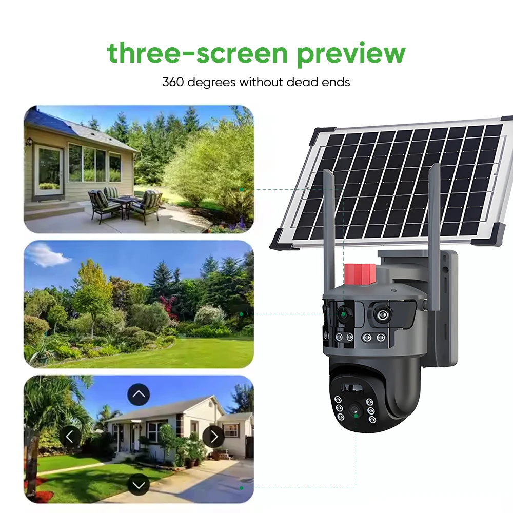 Solar Outdoor Security Camera System 600W Wireless Solar Power Kit Camera With 1 LENS