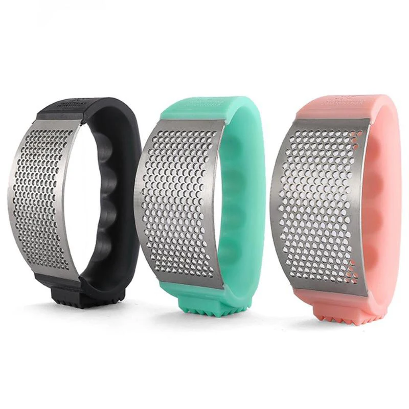 RAYBIN 2 In 1 high quality Manual Stainless Steel Meat Tenderizer crusher Loosener Garlic Press