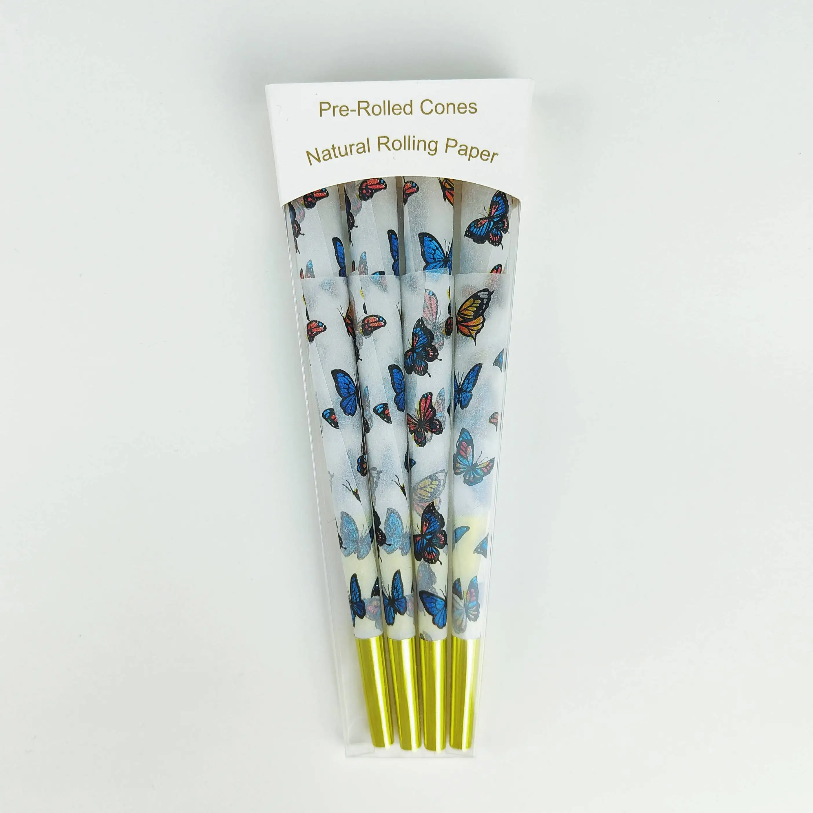 Yellow Pure Hemp Printed Color Pre-rolls Paper Cones King Size Slim Long Papers for Smoking Cigarette