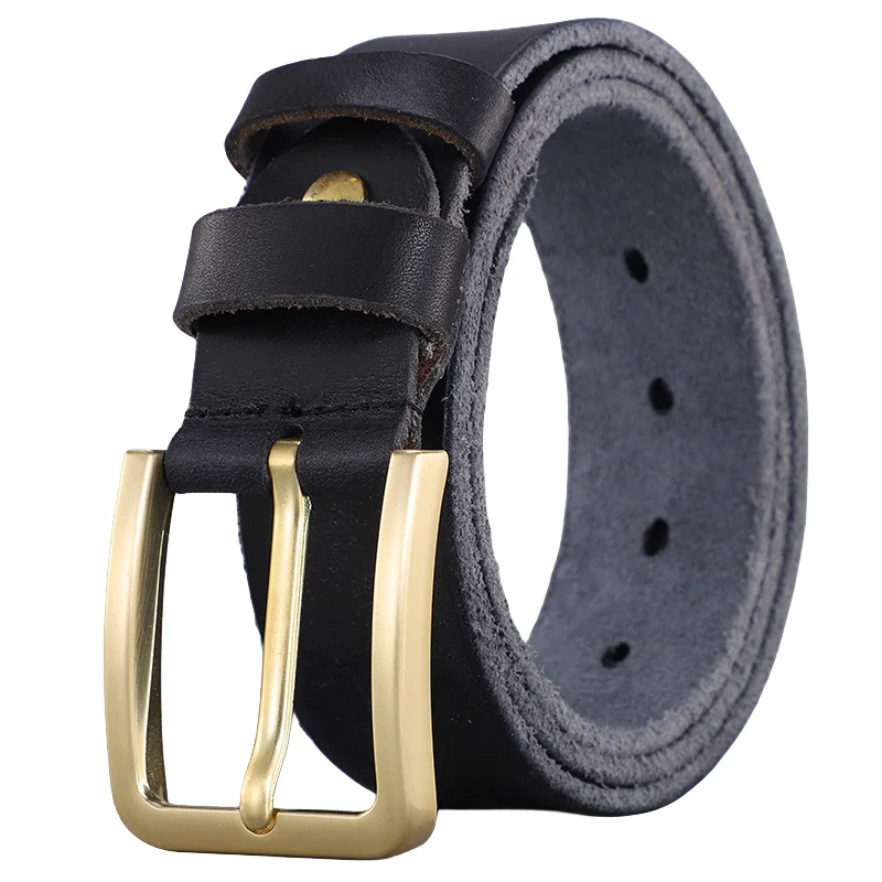 New Design Custom Genuine Leather All-match Cowhide Belt Fashionable and Versatile Double Side Top Grain Leather Belt for Men