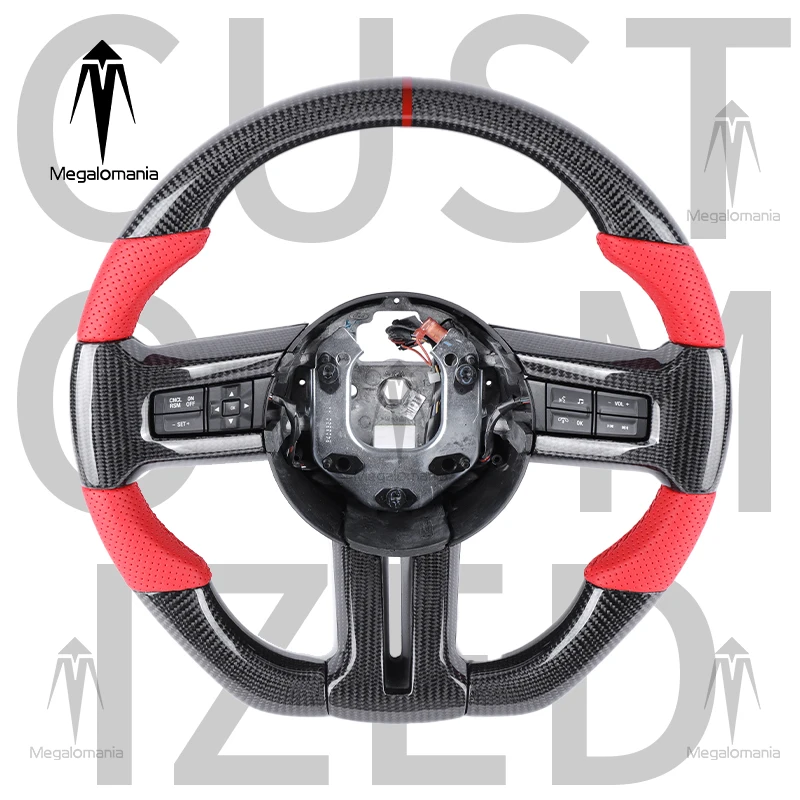 Carbon Fiber Steering Wheel Fit For Ford Mustang GT GT 5.0 S550 GT500 EcoBoost Shelby LED Mustang Steering Wheel