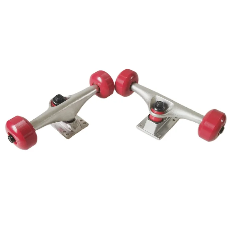 High quality Assembled Skateboard Truck Wheels Bearing Set with Raw truck+red Wheel