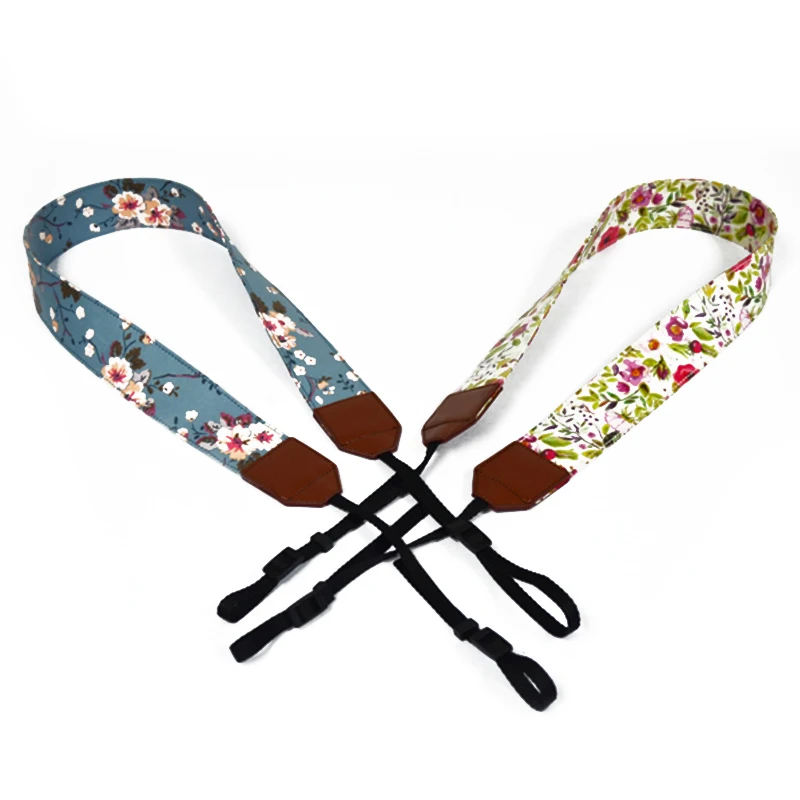 Напечатанный на заказ цветной узор холст камера плечевой ремень Шея