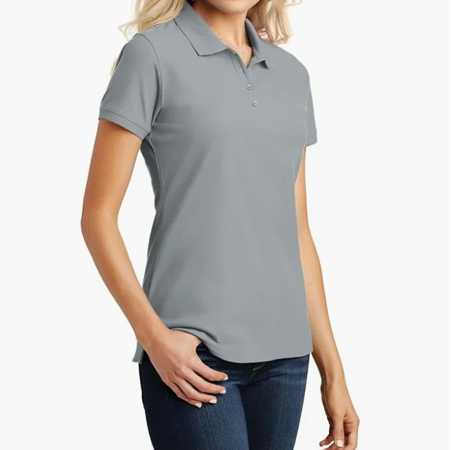 RG-Custom Brand Solid Gray Color Mercerized Cotton High Quality Women Golf Short Sleeve Pique Fabric for Polo T-shirt