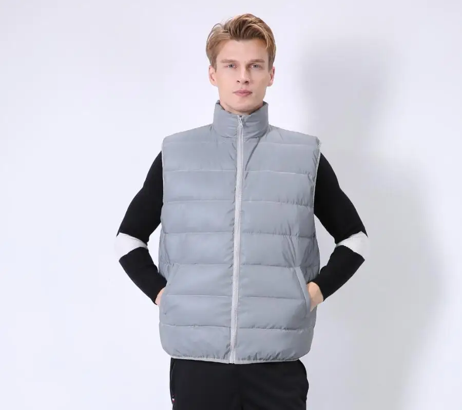 COTTON Fashion Odm Streetwear Fashion Water Proof Formal Waistcoat Glow In The Dark Reflector Custom Reversible Puffer Vest