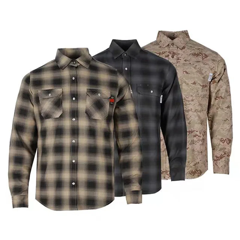 100%fireproof materials flame retardant safety shirt frc welder fire resistant work for men nylon cotton wholesale