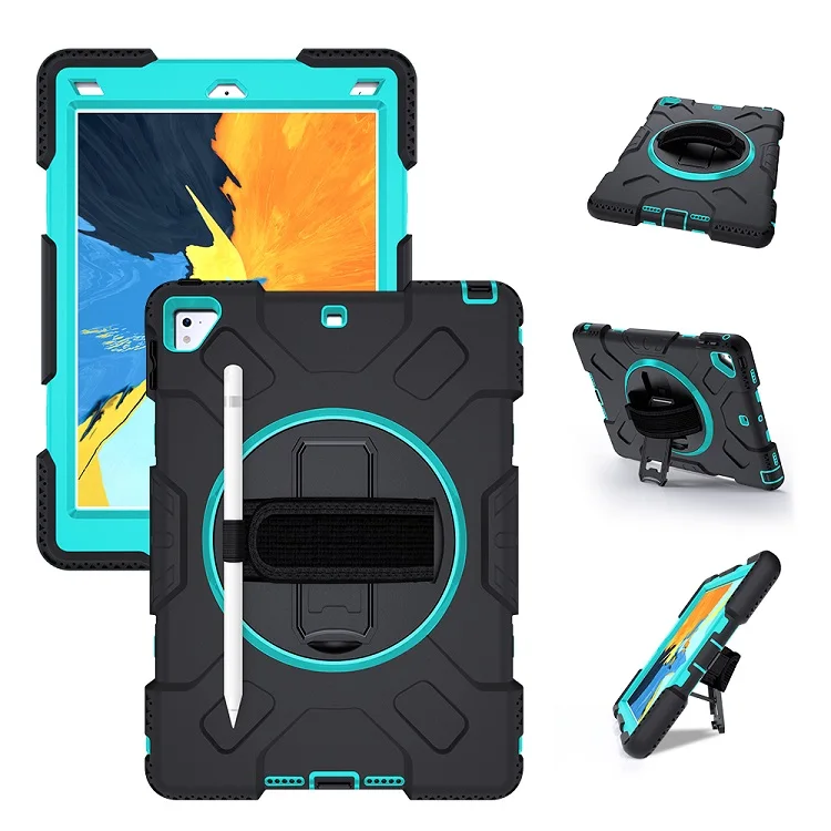 Kid-Proof Case for ipad 97 inch, Kid Cover for Pro 9.7 Inch Shockproof Rugged Case with Strap for iPad Air 2