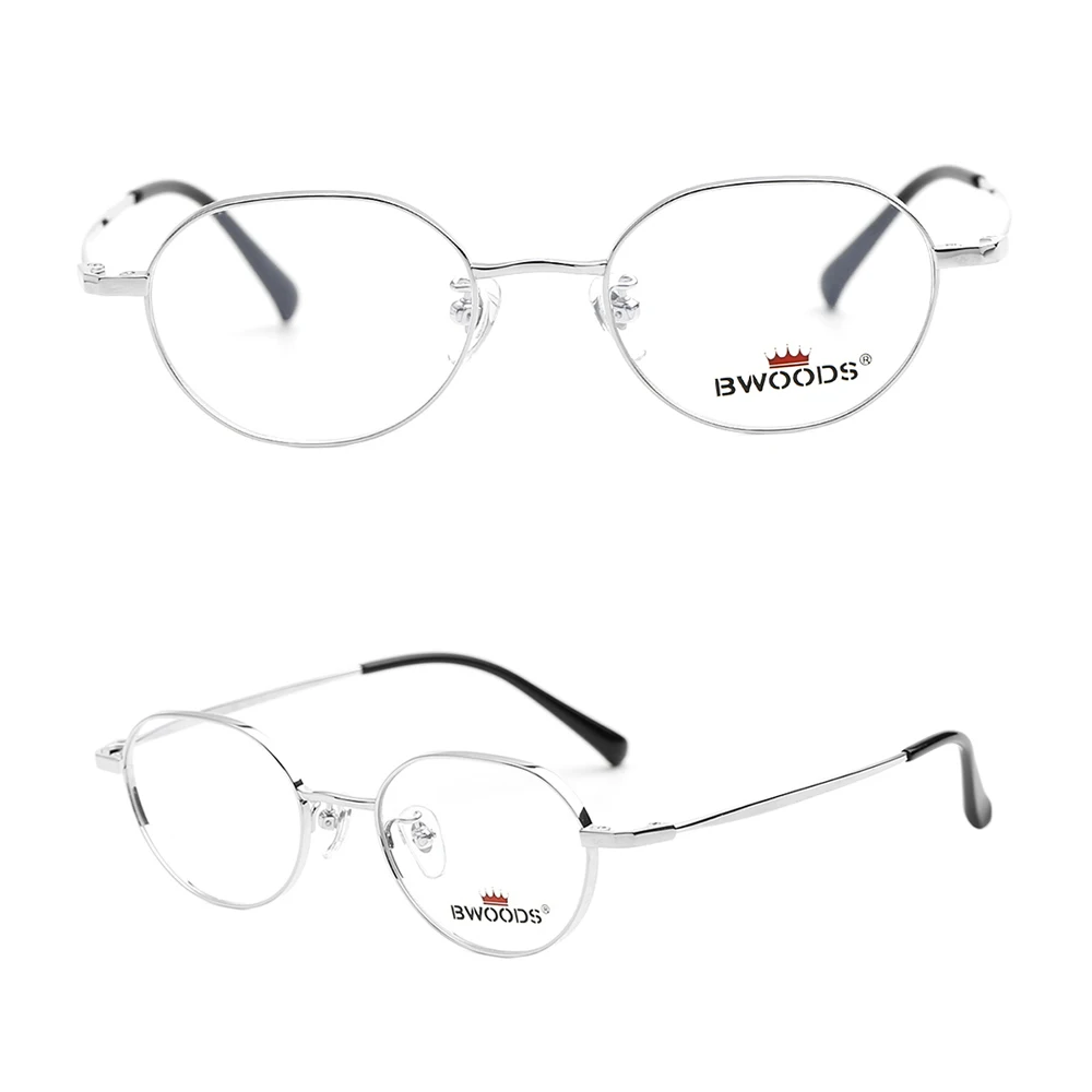BW1026T Bulk sales stylish oval polygon titanium women glasses frame