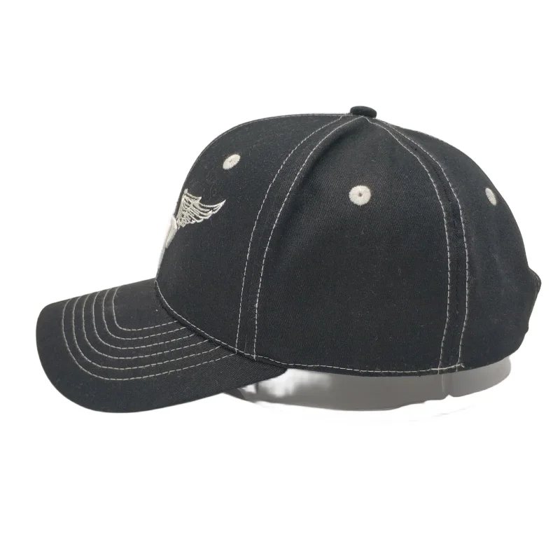 Wholesale Custom  6 Panel 3D Embroidery Logo baseball cap for man hats with wings