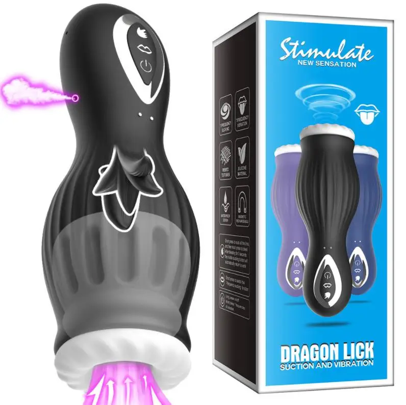 New Tongue Licking Masturbation cup Automatic sucking male masturbators funny vibrators adult toys electric sex toys for men%