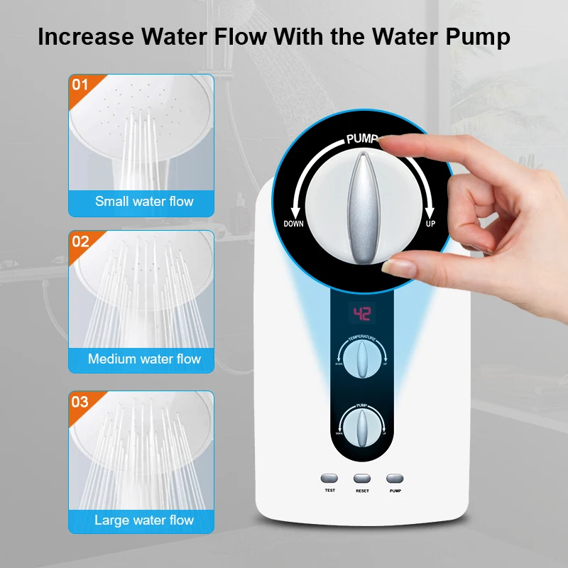 2024 Touch Control Shower With Pressure Pump Home And Kitchen Hot Water Tankless