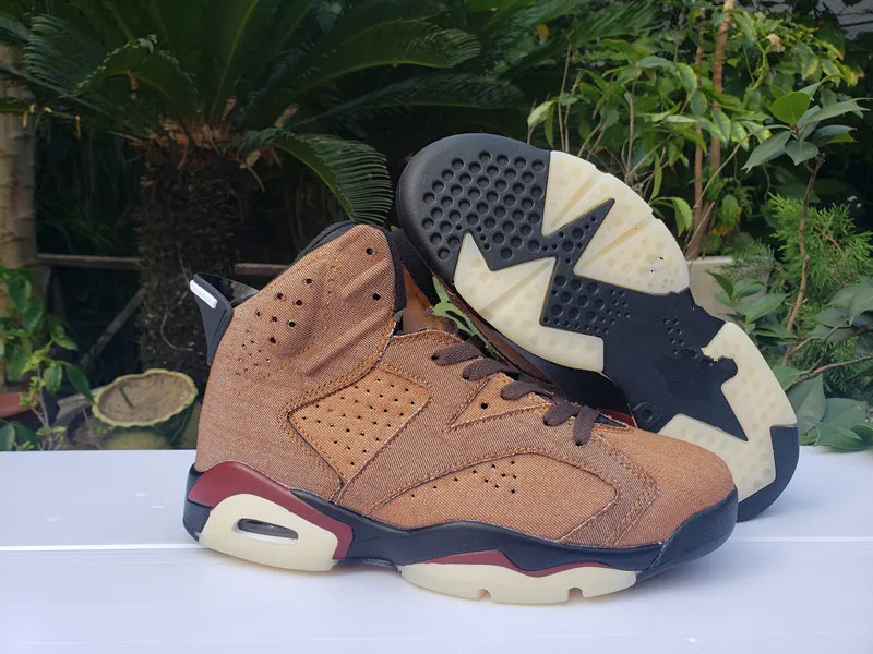 2022 New J 6 Retro Denim Air Cushion Sports Sneakers Low GG Sun Blush Anti-skid Couple Breathable Basket Boots