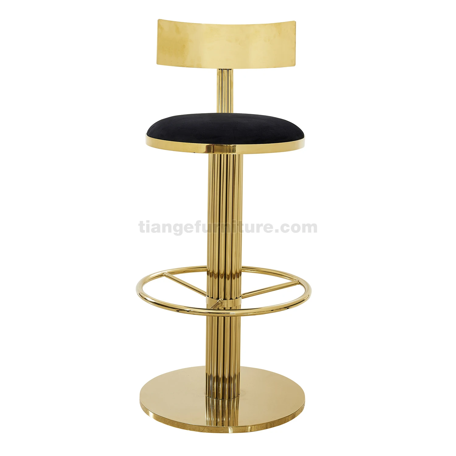 Creative home high chair hotel bar back custom chair Factory direct supply light luxury stainless Gold Metal steel bar chair