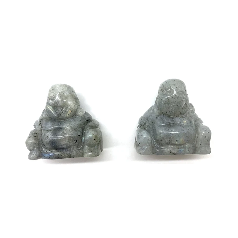 Natural  Rose quartz Crystal Laughing Buddha Quartz  Hand Carved Stone Statue in Hot Sale