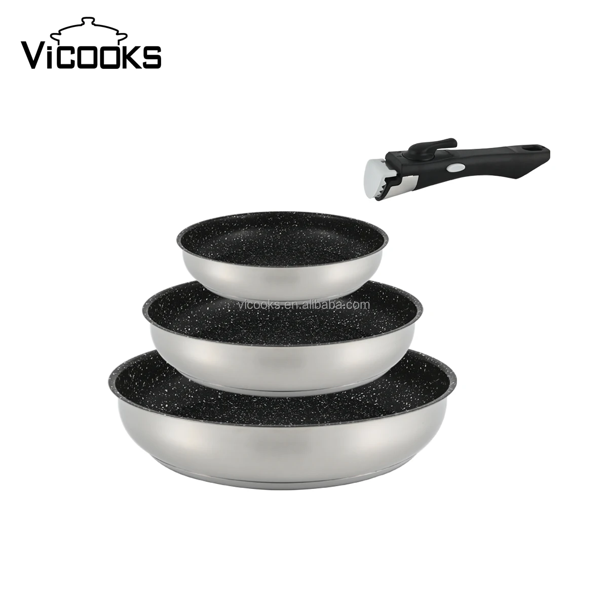 12V Inch Frying Pan Stainless Steel Double Nonstick Electric Non Oil Frypan With Removable Handle