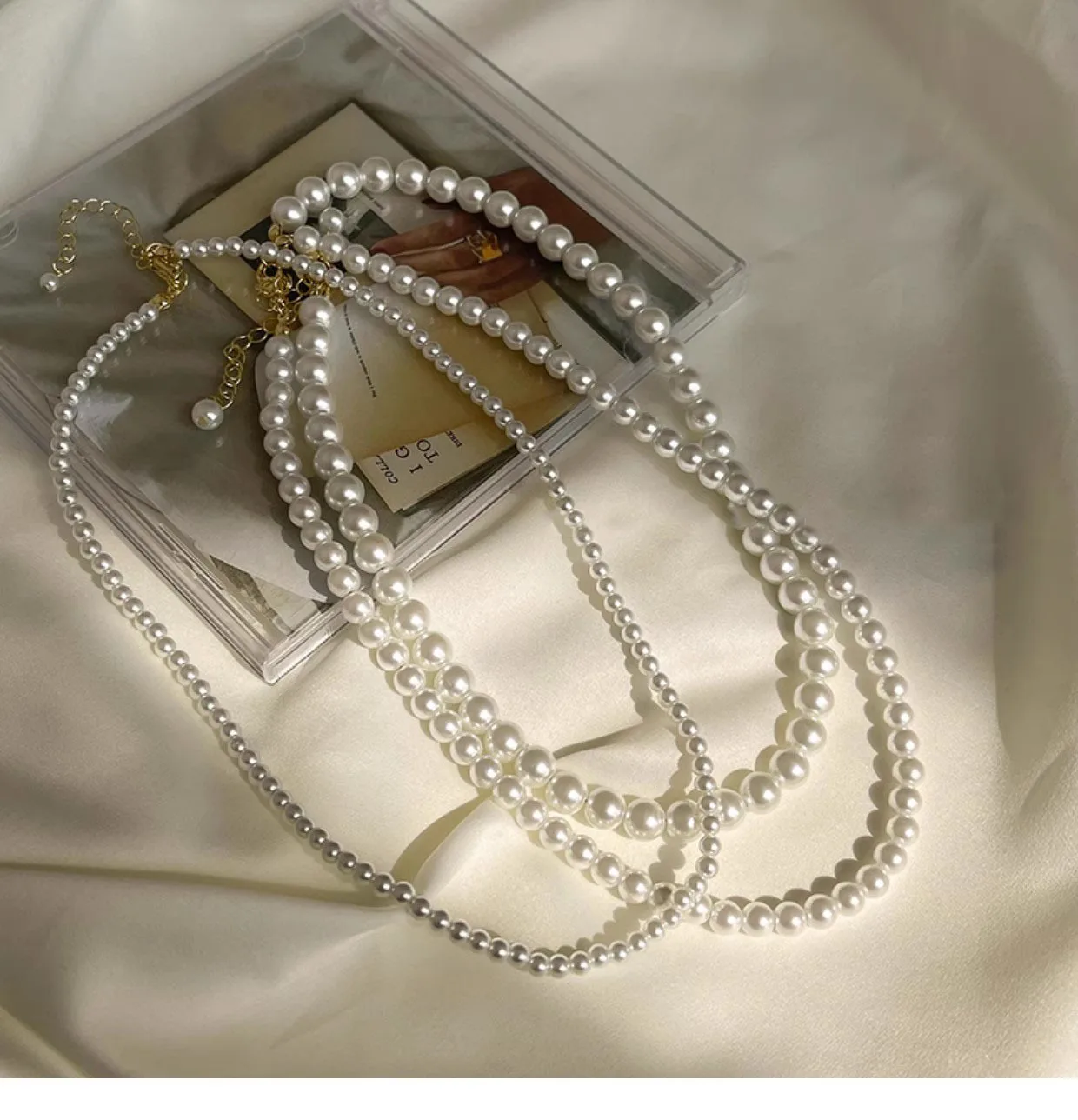 Wholesale 6/7/8/9/12/14mm Elegant Pearl Chain Necklace Jewelry Freshwater Pearl Choker Pendant Vintage Necklace for women
