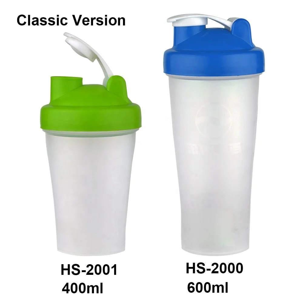Premium Blender Shaker Bottle Classic Leak Proof Mixer Cup Motivational Fitness with Plastic Blending Shaker Ball 500ML