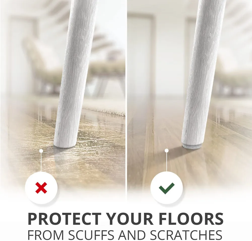 Furniture Pads for Hardwood Floors White Felt Pads for Furniture Feet Chair Leg Floor Protectors
