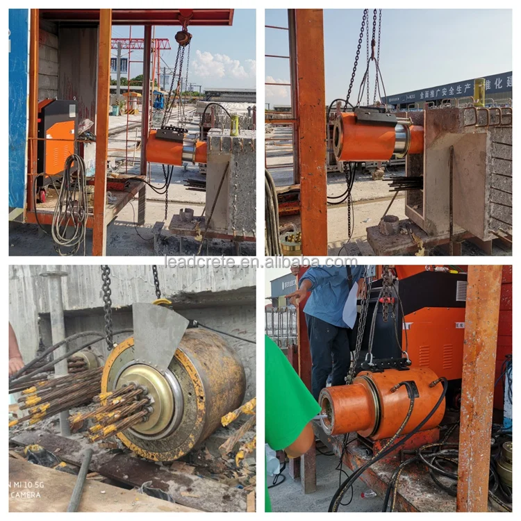 Post Tension 100 300 500 1000 Ton  Prestressing Jack Subway Prestressed Hydraulic Jack Bridge Girder Post Tension Jack
