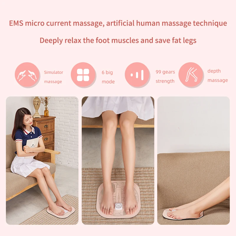 Wholesale Portable EMS Tens Vibrating Kneading Leg Shiatsu Massage Pad Vibrator Device EMS Foot Massager