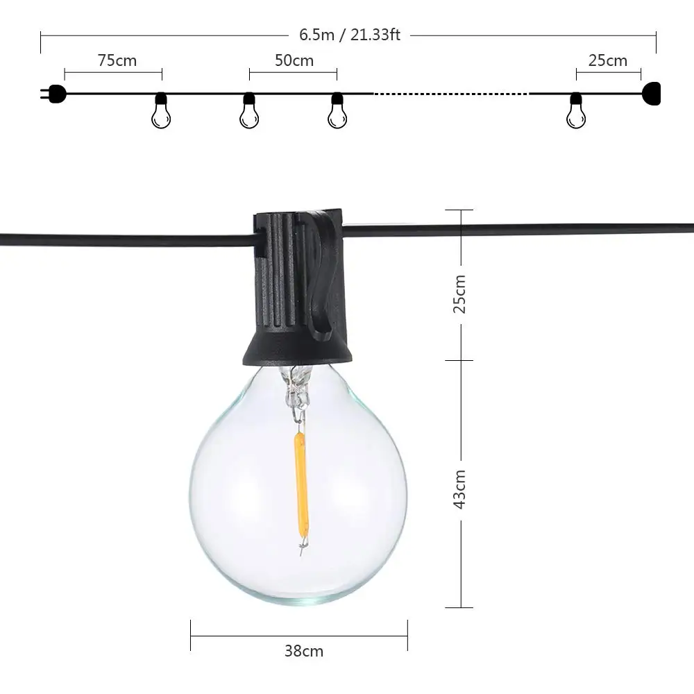 G40 наружное освещение led на солнечных батареях дерево Сад Гирлянда Декор свет 48ft водонепроницаемый фестиваль свадебные украшения