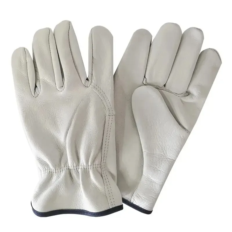 SAFENDER Goatskin Leather Men Work Driver Gloves Industrial Construction Safety Working Gloves
