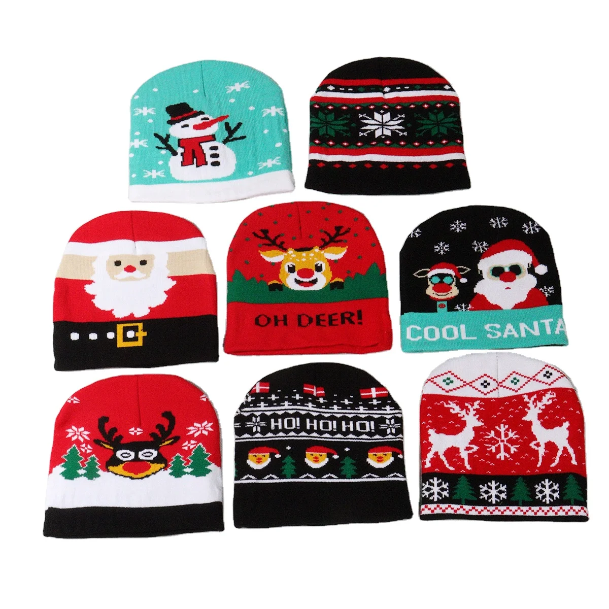 New Trending Winter warm windproof Xmas Santa Claus Gift children Hot Christmas knitted hat for Kids