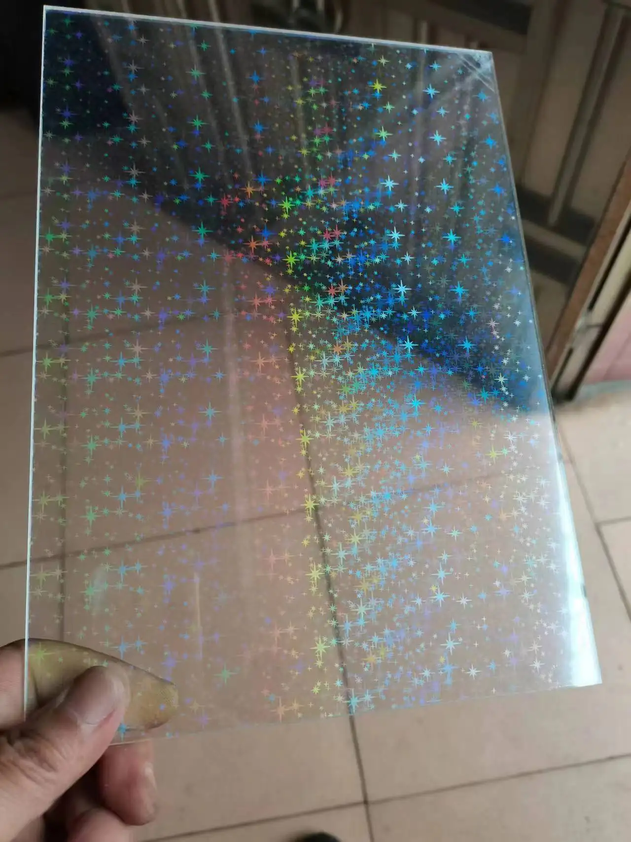 Dichroic Gradient Acrylic Sheet Perspex Glass Textured Iridescent iridescent plastic sheet  Hologram Rainbow  tinted plexi glass