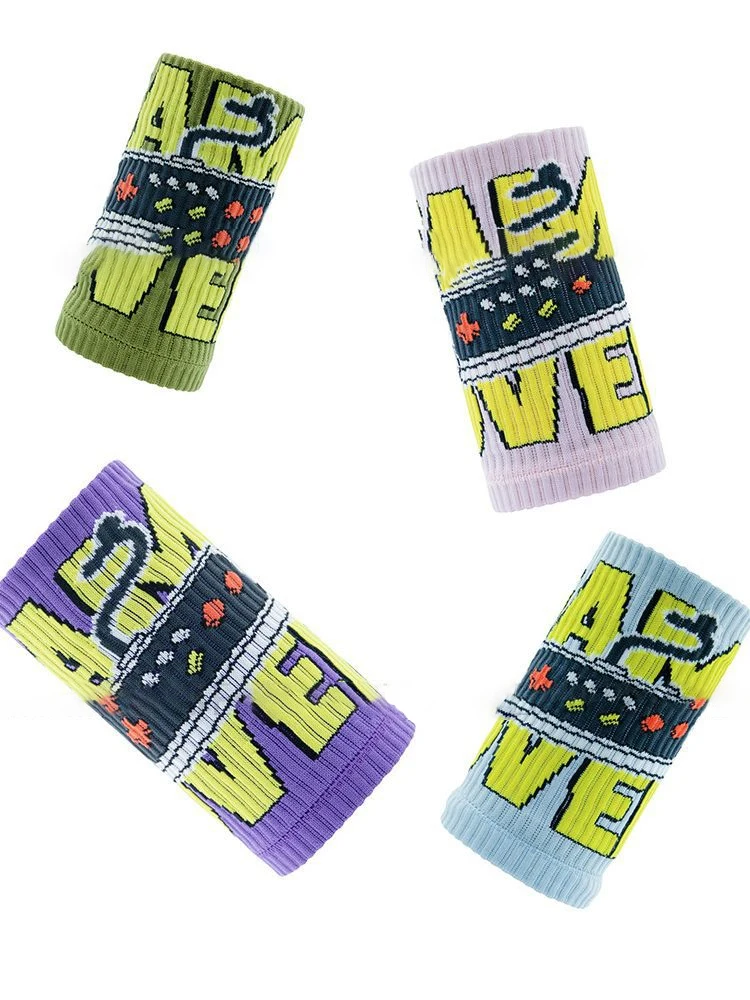 HWWR-0060# Thin Compression Sweatbands Custom pattern Elastic Sport Safety Wristbands