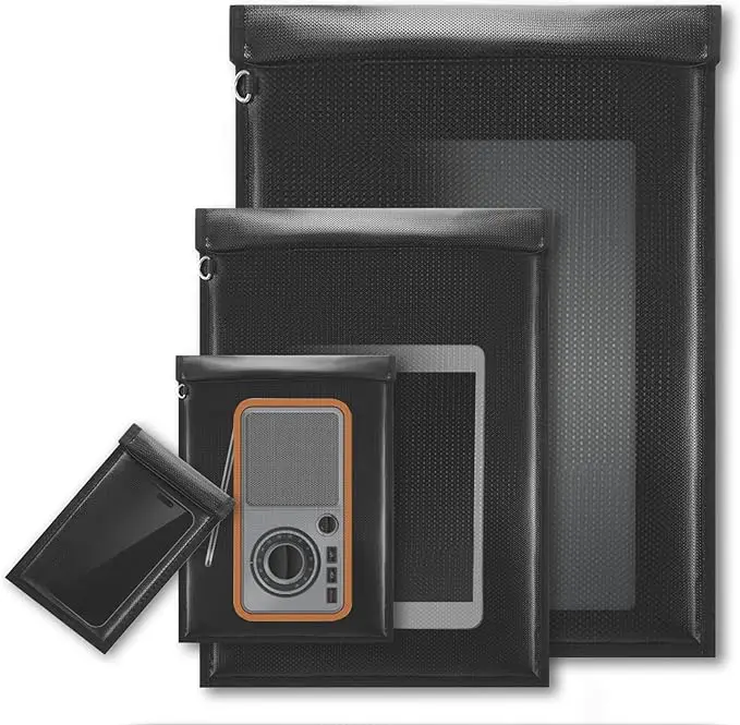 4 Pack Faraday Bag for Car Keys & Tablets & Laptops Faraday Key Fob Protector EMP Protection, RFID Bag EMP Bags for Electronics