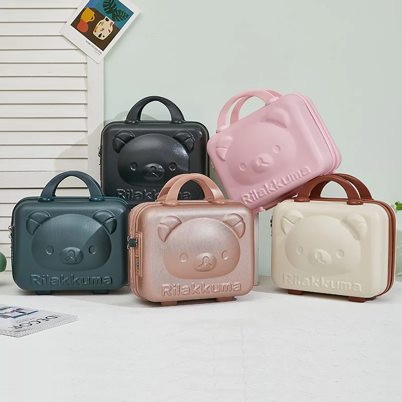 Yuhong 14 Inch Cosmetic Case Box Beauty Makeup Bag Organizer Cartoon Travel Suitcase Luggage Storage Bag