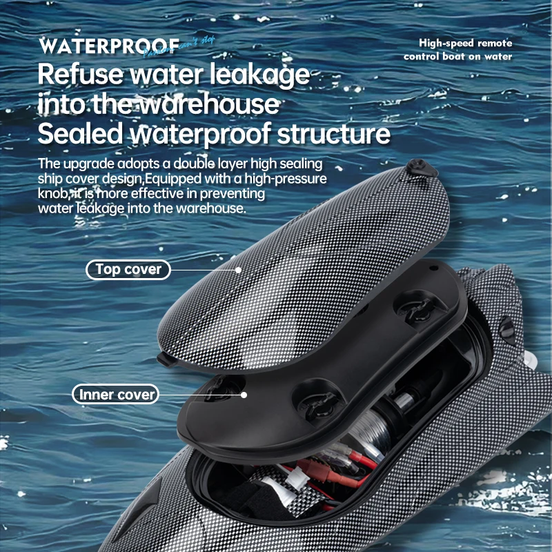 Kouyikou Factory Top Sale 2.4g Adult Children Electric Speedboat Racing Water Toy Boat High-speed Turbojet Remote Control Boat
