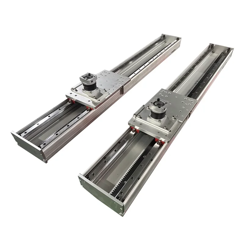 Double slide Rack and Pinion Guideway Slide Table Stage Actuator Heavy Duty CNC Motorized Linear Motion Guide Rail