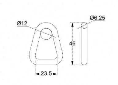 Xuma 1 inch lashing d-ring buckles 800kg weld on Forged lashing Stainless Steel D-Ring