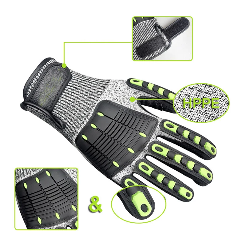Factory wholesale TPR anti-collision riding gloves non-slip wear-resistant grade 5 anti-cutting and impact-resistant gloves