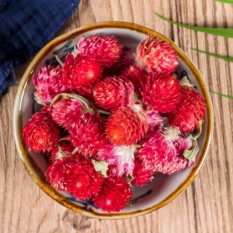 Chinese Hong Qiao Mei Dried Globe Amaranth Gomphrena globosa Linn Herbal Tea Flavor Tea