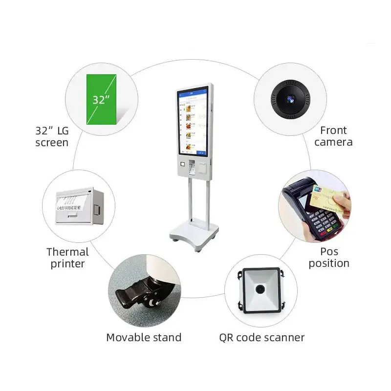 New Model Customizable 17 inch Self Checkout Machine Self Service Interactive Kiosk Touch Screen Payment Kiosk