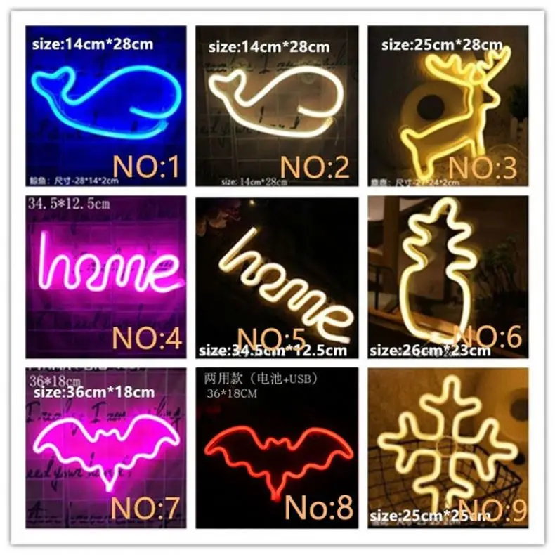 LED Neon Light Rainbow Wall Art Sign Lights Hello Bedroom Decoration Hanging Neon Lamp Home Party Holiday Decor Xmas Gift